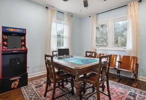 Pac-Man Arcade and a fully stocked game room.