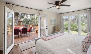 Huge owner’s suite with French doors to outdoor patio. 