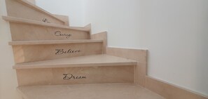 the marble stairs to the glorious rooftop terrace 