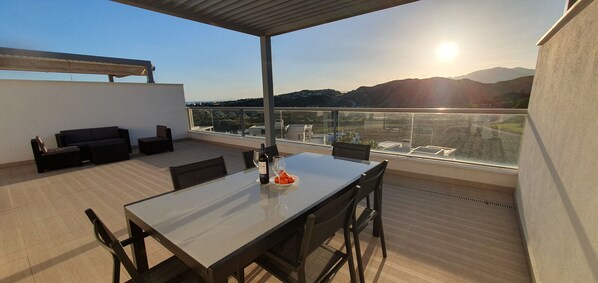 South West facing - toast the sunset.  Super private ! 