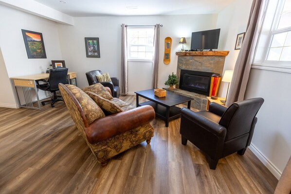 Cozy Living Room with Gas Fireplace