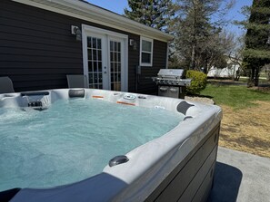 Soothing soaks under the stars await in our 7 person Master Spa