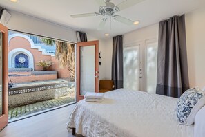 Your bedroom opens up to the shared-patio.