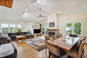 The living room is perfect for gathering with friends and family and creating unforgettable moments.