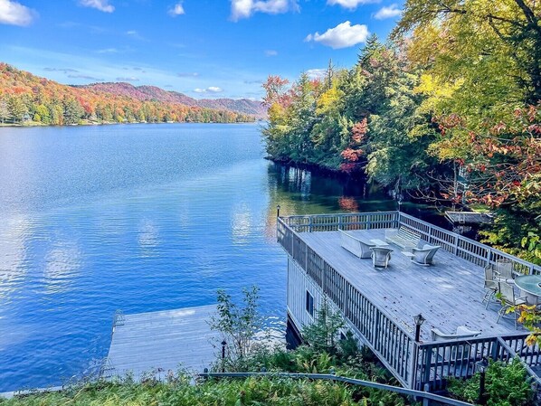 Gorgeous view of 4th Lake from the wraparound Deck