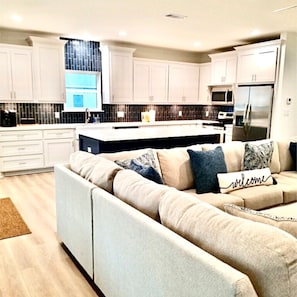 Living room and kitchen
