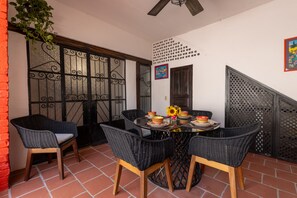 Large private patio, shaded and sun areas