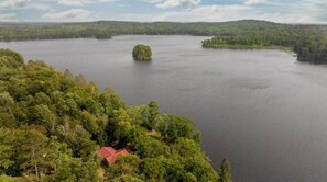 One of two islands on the lake