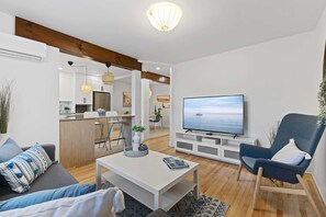 65" smart television in the living room