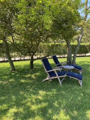 Lawn chairs for lounging in sun or shade