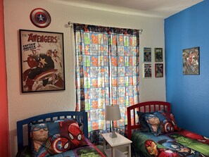 Marvel / Avengers room with two twin beds