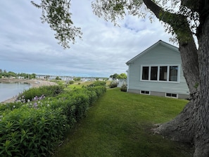 Side view of the cottage from the lawn.