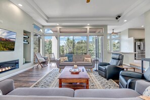 Main level with large windows allowing plenty of natural light