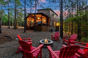 Gather around the outdoor firepit with seating for up to 6 people. Firewood is provided, but not guaranteed.