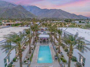 Beautiful community pool nestled near the mountains.