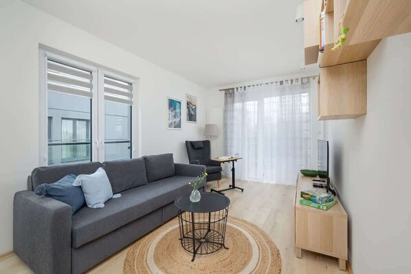 Living room with an access to the balcony
