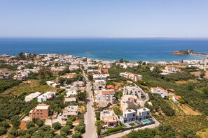 Aerial photo of the nearby beach of Kalamaki.