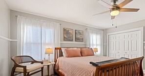 Cozy queen bed with lots of natural light!
