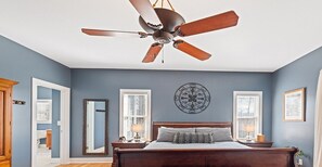 Primary King bedroom is bright and spacious.