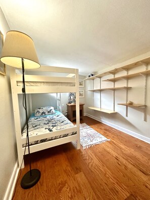 Bedroom #2 features a bunk bed with twin-size mattress each and a closet.