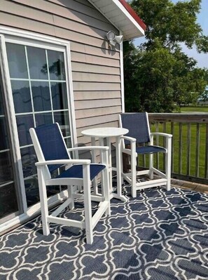 Private deck and outdoor seating