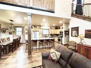 View to kitchen from family room.