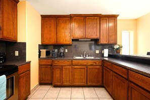Indoors, Kitchen, Hardwood, Stained Wood, Cabinet