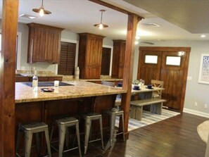 Large kitchen area with updated amenities