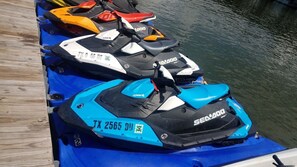 Jet skis available for rent, to be used at Smith Mountain Lake.