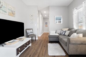 Cozy Living Room with Large Streaming Television