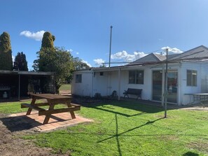 Back yard and seating