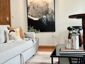 Live in style in Historic Little Italy! Our stunning living room awaits in a vibrant downtown location near Yale.