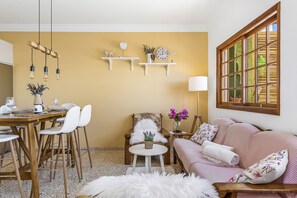Living room connected with kitchen
