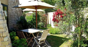 private area outside the garden cottage