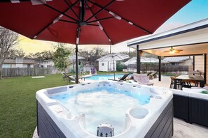 Sit back and relax in the hot tub