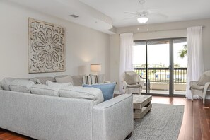 Living Room with View onto Deck