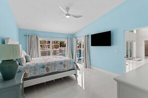 Master bedroom on the first level with ensuite full bathroom and walk-in closet.