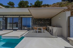 Pyrgos Exquisite villa 4 , Swimming Pool Area and Terrace