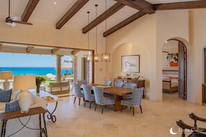 Indoor dining with an ocean view!