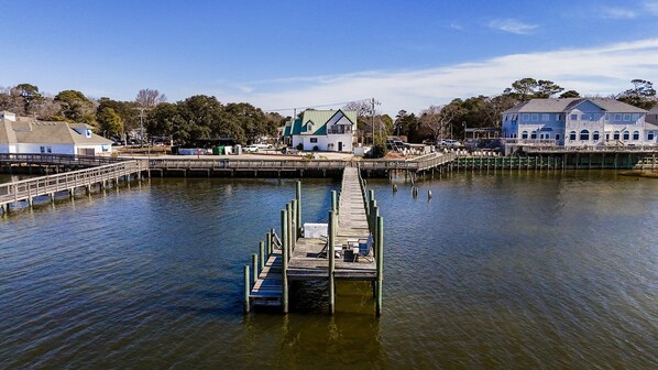 Access to a soundside dock adds a little extra luxury to your stay! Enjoy beautiful sunsets on the water.
