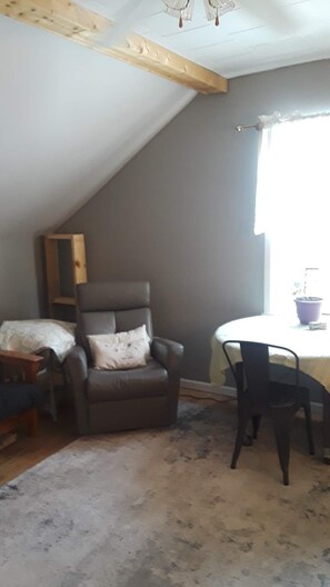 Upper studio sitting area