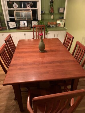 Dining table with seating for six