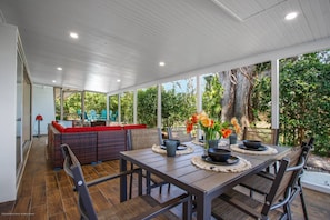 Listen to the birds sing while relaxing on the back patio. Dine outside in the fresh air.