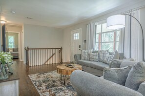 "Enjoy a relaxing evening in our spacious living room."


