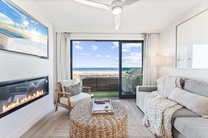 Welcome to our luxurious beachfront condo with direct boardwalk access and stunning ocean views!