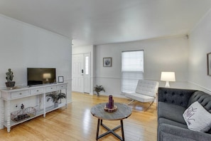 We do have a small TV that guests can connect their fire sticks to.
