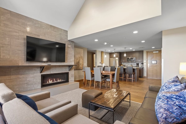 Living room with gas fireplace