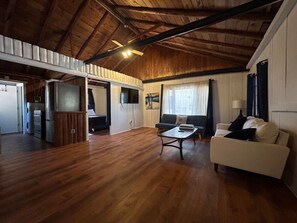 Living room with tv to utilize on those rainy days