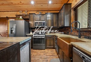 Our charming kitchen combines modern amenities with country vibes, making every meal prep a delightful experience.