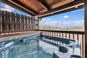 Unwind in the private hot tub